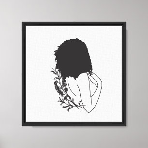 Stille Blüte – Minimalistische weibliche Silhouett Leinwanddruck