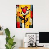 Stille Blüte — Zeitgenössischer Abstrakter Express Poster (Heimbüro)