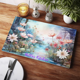 Stille Blüten: Personalisierte Wildblumen Glas Schneidebrett