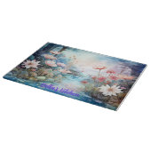 Stille Blüten: Personalisierte Wildblumen Glas Schneidebrett (Ecke)