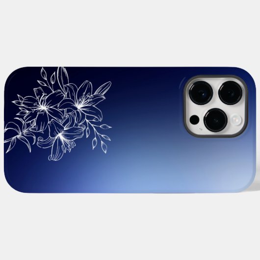 Stille Blüten: Weiße Lilie und Blätter Case-Mate iPhone Hülle (Rückseite (Horizontal))