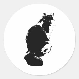 Stille Cat Silhouette Tinte Art Sticker