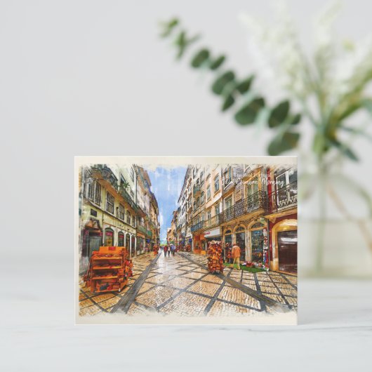 Stille Coimba Morning - Das wahre Portugal Postkarte (Stehend Vorderseite)