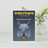 Stille der Eichhörnchen - eine Parodie Dankeskarte (Stehend Vorderseite)