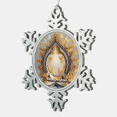 "Stille des Geistes" Schneeflocken Zinn-Ornament (Rechts)