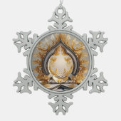 "Stille des Geistes" Schneeflocken Zinn-Ornament (Vorderseite)