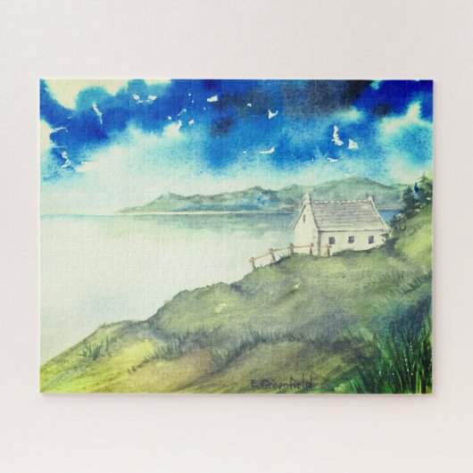 Stille des Morgensees Landschaftsbild Puzzle (Horizontal)