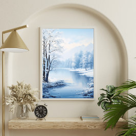 Stille des Winters: Froze Seenlandschaft Poster
