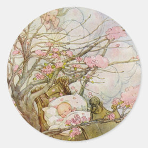 Stille-EIn-Tschüss-Baby Runder Aufkleber