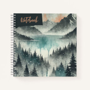 Stille ember - Wasserfarbenwald Lake Festival Notizblock