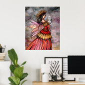 Stille Emberfee und Eulen-Fantasy-Kunst Poster (Heimbüro)