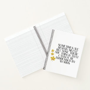 Stille Emotionen - Tiefes Zitat zu unausgesprochen Notizblock