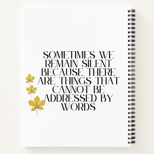 Stille Emotionen - Tiefes Zitat zu unausgesprochen Notizblock (Rückseite)