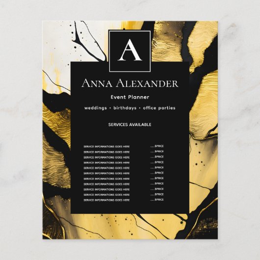 Stille Entstehung | Moderne Goldene Abstrakte Gest Flyer (Vorne)