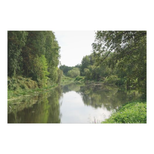 Stille Flussreflexion Fotodruck (Vorne)