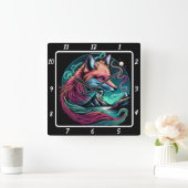 Stille Fox über den Gipfeln Quadratische Wanduhr (Zuhause)