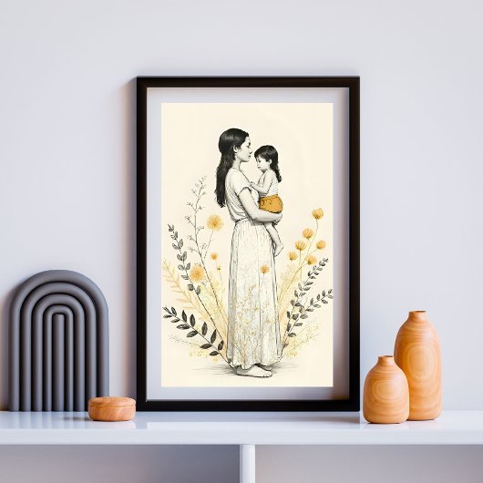 Stille Freude in ihren Armen Poster
