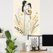 Stille Freude in ihren Armen Poster (Heimbüro)