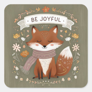 Stille Fuchs - Inspiriertes Design der Natur Quadratischer Aufkleber