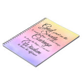 Stille Gebet auf einem mehrfarbigen Notizbuch Notizblock (Linke Seite)