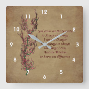Stille Gebet Blütenbaum Inspiration Quadratische Wanduhr