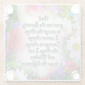 Stille Gebet Inspiration in Blumendesign Glasuntersetzer (Rückseite)