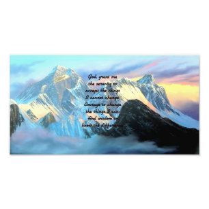 Stille Gebet mit Panoramablick Mount Everest Fotodruck