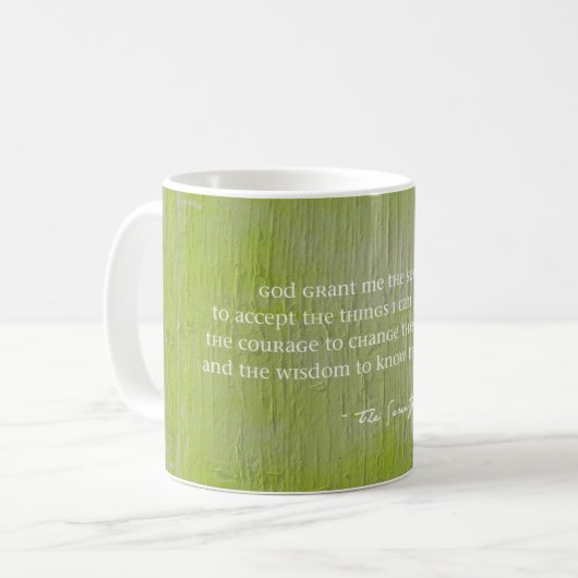 Stille Gebet Rustic Green Barn Faith Hope Liebe Kaffeetasse (Vorderseite Links)