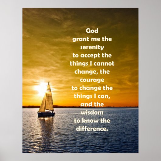 Stille Gebet: Segelboot im Ozean, Stärke/Umkostung Poster (Vorne)