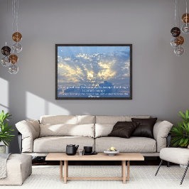 Stille Gebet - Wolken im Himmel mit Sonnenstrahlen Poster