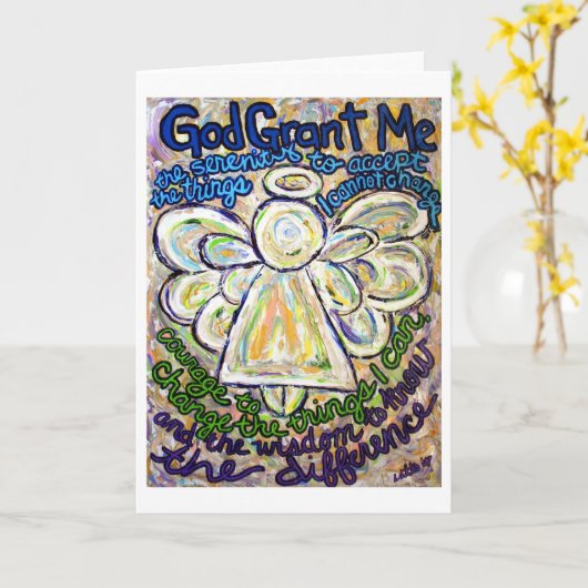 Stille Gebete Angel Art Gruß oder Mitteilungskarte (Gelbe Blume)