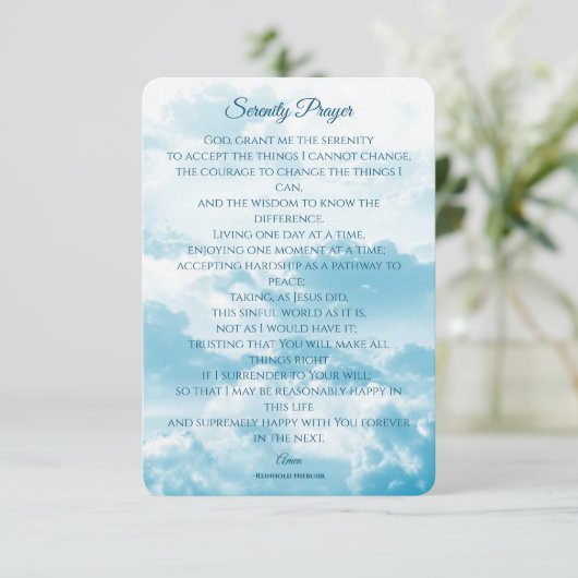 Stille Gebete, Courage & Weisheitskarte Dankeskarte (Stehend Vorderseite)