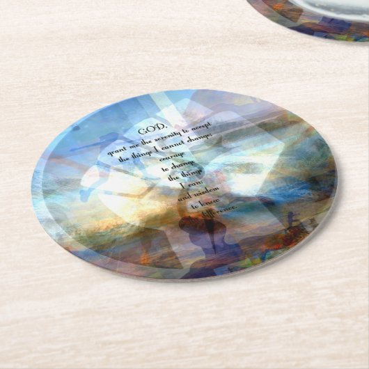 Stille Gebete mit Inspirierend Motivierend Kunst Runder Pappuntersetzer (Angewinkelt)