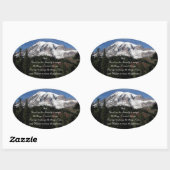 Stille Gebetslandschaft Rainier Berg Landschaft Ovaler Aufkleber (Blatt)