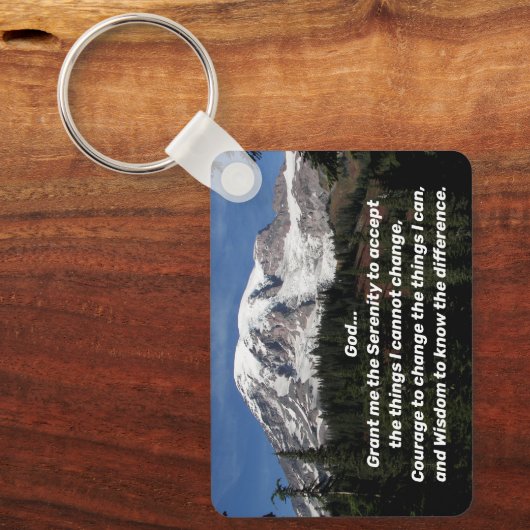 Stille Gebetslandschaft Rainier Berg Landschaft Schlüsselanhänger (Vorderseite)