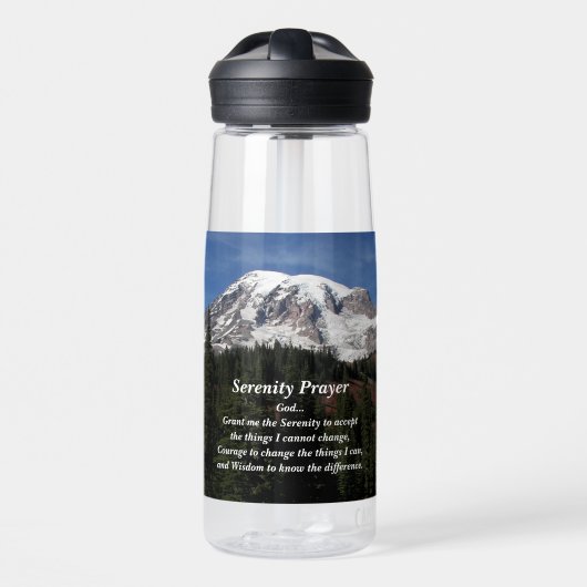 Stille Gebetslandschaft Rainier Berg Landschaft Trinkflasche (Vorne)