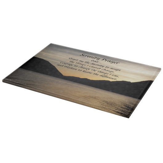 Stille Gebetslandschaft Sonnenuntergang Schneidebrett (Ecke)