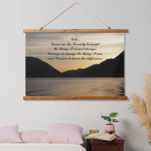 Stille Gebetslandschaft Sonnenuntergang Wandteppich Mit Holzrahmen