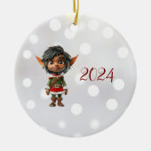 Stille Girl Weihnachten Keramik Ornament (Vorne)