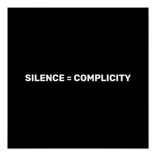 Stille gleicht Mittäterschaft stoppen Hass in Weiß Poster (Vorderseite)