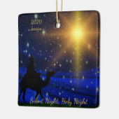 Stille heilige Nacht Personalisierter Name Jahr We Keramikornament (Links)