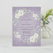 Stille Hochzeit mit Orchideenblättern Einladung (Stehend Vorderseite)