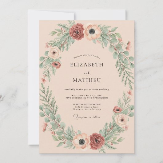 Stille Hochzeit mit Rostkranz Einladung (Vorderseite)