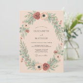 Stille Hochzeit mit Rostkranz Einladung (Stehend Vorderseite)
