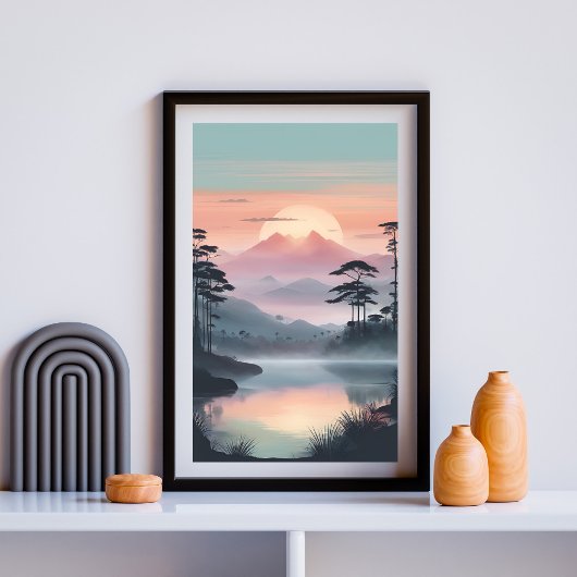 Stille Horizont - sanfter Sonnenaufgang über dem B Poster