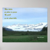 Stille Hügel, Friedensposter Poster (Vorne)