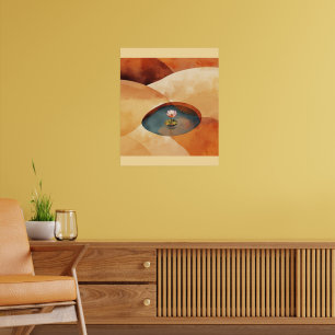 Stille im Inneren – Abstrakte Lotus-Meditationskun Poster