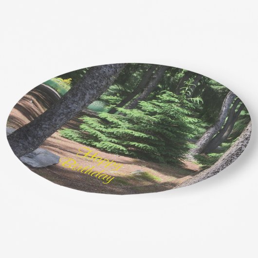 Stille im Wald Pappteller (Schrägansicht)