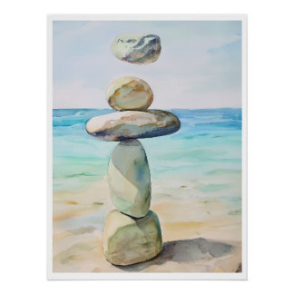 Stille in Bewegung - Zen-Steine Poster