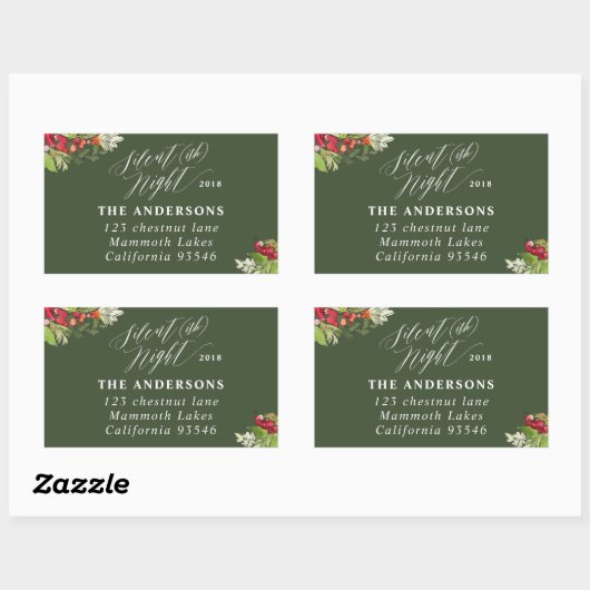 Stille (ish) Weihnachtsadresse Rechteckiger Aufkleber (Blatt)